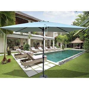Sombrilla de Jardín/Patio/Piscina Impermeable de 6 x 9 pies con Manivela, Botón de Inclinación y Base para Piscina - Product Image 1