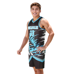 ชุดยูนิฟอร์มบาสเก็ตบอลเยาวชน ชุดเสื้อเจอร์ซีย์บาสเก็ตบอลพิมพ์ลายแบบ Sublimation กางเกงขาสั้นตาข่ายระบายอากาศ แห้งเร็ว ชุดฝึกซ้อมทีม - Product Image 2