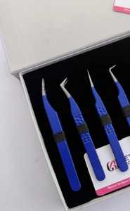 Pince à épiler antistatique et antimagnétique en acier inoxydable de haute qualité, revêtement en poudre, différentes pointes, kit pour cils - Personnalisation - Product Image 4