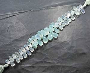 ลูกปัดหินแคลเซโดนีสีน้ำทะเลธรรมชาติทรงหยดน้ำ ลื่นเรียบ สำหรับทำเครื่องประดับแฮนด์เมด ขายส่ง - Product Image 3