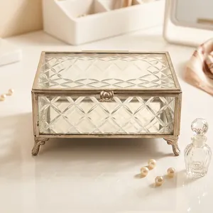 Decorative Jewellery Box Made with Brass & Glass/<b>Mirror</b> for Jewelry Showcase & Storage Artisan Design B327 Supplier From India - Product Image 1
