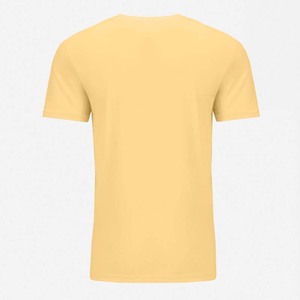 เสื้อยืดคอวีผู้ชาย สีพื้น แขนสั้น ผ้าถัก 100% คอตตอน ทรงปกติ สไตล์ลำลอง สีเบจ - Product Image 3