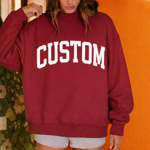 Sweat-shirt oversize pour femme à col montant en polaire brossée, épais et chaud, style streetwear décontracté, prix usine - Product Image 1