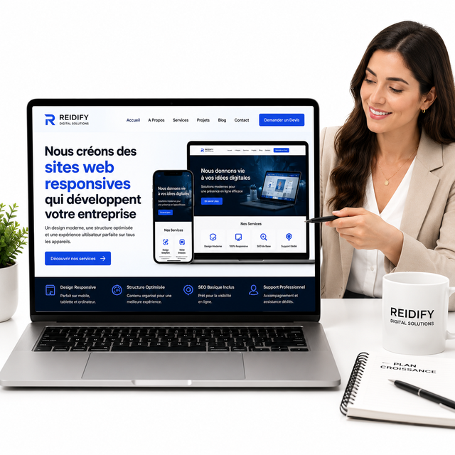 Creation de Site Web Responsive pour PME avec Presence Professionnelle et Structure Optimisee pour IA Moderne