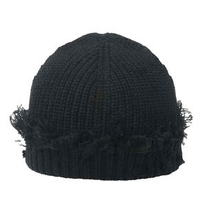 Solid International High Quality New Fashion Unisex Warm 100% <b>Wool</b> Flat Knitted Common Casual Plain Distress Best Broken <b>Beanie</b> - Product Image 3
