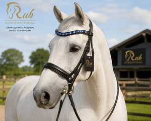 Diadema de cristal de lujo en forma de U para caballo, accesorio de cuero premium con diamantes para brida, equipo de exhibición personalizable de alta calidad, color personalizado - Product Image 5
