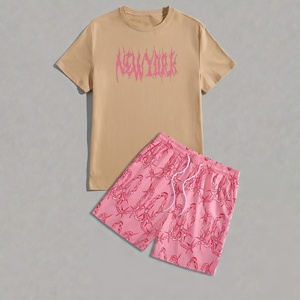 Customizable 2-Piece Set for Men High Quality Casual Logo Printing Digital Printing OEM Service Summer Shirt Shorts 100% Cotton - Product Image 4