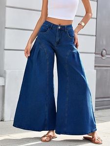 Jean évasé taille haute extensible pour femme, style vintage, coupe large, denim rétro années 70 - Product Image 4