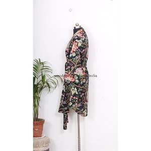 Camisa Larga Estilo Kimono Romántica de Algodón para Mujer, Encanto Caprichoso, Fluidez Sofisticada, Vestidos Casuales al por Mayor - Product Image 5