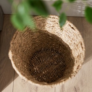 Cesto de papel de paja marina tejido, cesta de almacenamiento hecha a mano, venta al por mayor, ecológico, hecho en Vietnam - Product Image 3