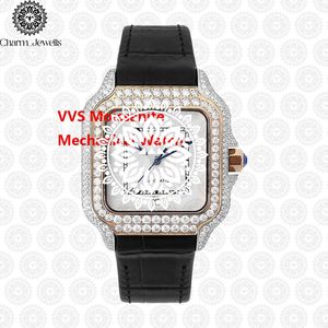 Charm Jewells Montre de luxe pour femme, boîtier en acier inoxydable or rose, bracelet en silicone, mouvement à quartz analogique, cristal saphir - Product Image 5