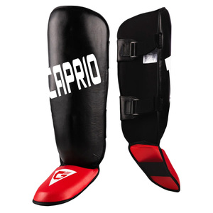 Protections de tibia en cuir PU noir personnalisées Caprio, antidérapantes, pour Muay Thai, Kickboxing, MMA, Boxe, Arts martiaux, entraînement - Product Image 3