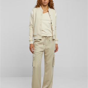 Chaqueta Varsity de Mezcla de Algodón OEM, Chaqueta Varsity Casual de Invierno para Mujer, Cuello Acanalado, Transpirable, Diseño OEM - Product Image 5