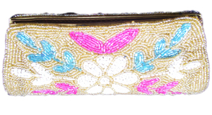 Pochette de soirée perlée en pierre, faite à la main, dorée, de luxe pour femme - Product Image 3