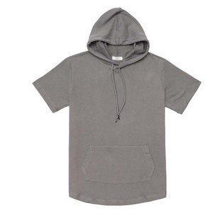 T-shirts à capuche pour hommes personnalisables de haute qualité, à manches courtes, brodés, en molleton 100% coton, sport, décontractés, séchage rapide - Product Image 3