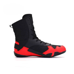KHUMBRO ENTERPRISES Chaussures de boxe et de musculation professionnelles de haute qualité pour hommes, modèle en cuir respirant à lacets - Product Image 3