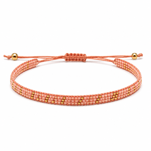 Handmade Trendy Seed <b>Bead</b> <b>Bracelet</b> Set Women Adjustable Pink Peach Gold Boho Friendship <b>Bracelets</b> for Party Custom Wholesale - Product Image 3