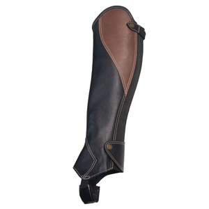 Étui en cuir véritable personnalisé OEM en gros, demi-guêtres robustes en cuir de vachette pour l'équitation, sacs de jambières LHC-0066 - Product Image 2