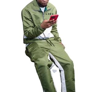 Conjunto Deportivo para Hombre con Bloques de Color y Logotipo Personalizado, Chaqueta Cortavientos Ligera y Pantalones, MOQ Bajo, OEM - Product Image 3