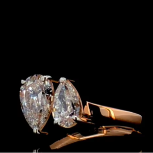 แหวนหมั้นเพชรทรงลูกแพร์เพาะเลี้ยงในห้องปฏิบัติการ 1.5 กะรัต รับรองโดย IGI - Product Image 1