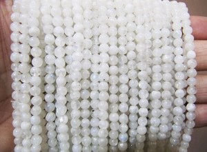 Natural Genuine <b>Rainbow</b> Moonstone Round Plain Smooth 4 mm Beads White Colour Beads For Jewelry Making Per Strand 13 Inches long - Product Image 3