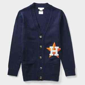 Custom OEM ODM Manufacturer Chenille Patch Letters Women's Classic Varsity <b>Cardigan</b> V-neck Loose Stripe Cotton <b>Cardigan</b> - Product Image 1