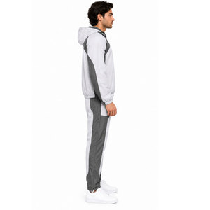 Conjunto deportivo cortavientos de diseño más reciente con logo DTF, chaqueta con cremallera y pantalón de 2 piezas para hombre - Product Image 4