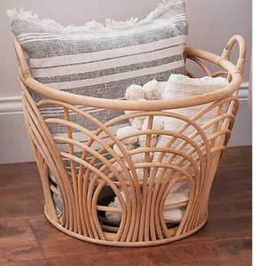 Panier de rangement écologique en bambou et rotin, design rustique, personnalisé, sûr, fait main, pour la décoration de la maison et la collecte du linge - Product Image 4