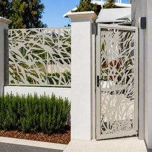 Panel de Cerca Decorativo Moderno para Jardín, con Diseño de Ramas Cortadas con Láser, en Metal Blanco, para Entrada de Casa o Villa, Uso de Seguridad - Product Image 5