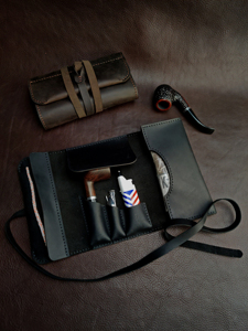 Estuche Enrollable para Pipas de Tabaco, Hecho a Mano, de Cuero Genuino, Resistente, a Prueba de Olores, Accesorios Personalizados para Fumar (110 Caracteres) - Product Image 3