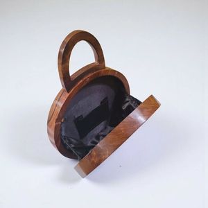 Premium Ladies' Fashion Wooden Clutch <b>Bag</b> Elegant Party Wear Evening Purse with <b>Key</b> Chains - Product Image 3