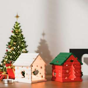 Moule en silicone pour bougie en résine, petite lampe de nuit, maison de puzzle à broder pour Noël - Product Image 4