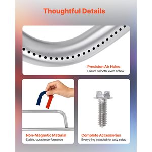สำหรับเวเบอร์ คิว 200-Q2400 ท่อหัวเตาปิ้งย่าง 20.5 นิ้ว 304 สแตนเลสสำหรับอุปกรณ์บาร์บีคิวรุ่น 396000 และ 396001 - Product Image 6