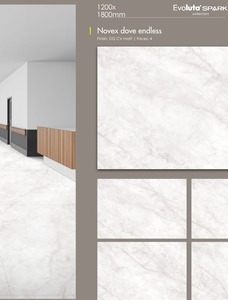 Carrelage pour sol et mur en marbre blanc cassé 1200x1800, dalle en porcelaine grand format, surface décorative intérieure - Product Image 5
