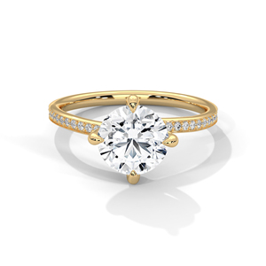 แหวนเพชรทองคำ 14K เพชรเพาะเลี้ยงในห้องปฏิบัติการ แหวนทองคำแท้ 18K สำหรับผู้หญิง สไตล์คลาสสิก รับรองโดย IGI แหวนหมั้น แหวนครบรอบ - Product Image 4