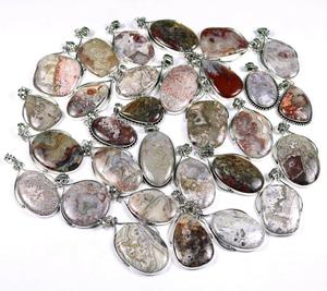 Pendentifs en Agate Crazy Lace Naturelle en Gros, Faits à la Main, Formes Mixtes Ovale et Poire, Bijoux en Cristal de Guérison Assortis en Vrac - Product Image 5