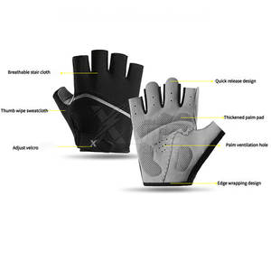 Gants de cyclisme mi-doigts antidérapants avec rembourrage doux, respirants et légers, compatibles écran tactile, unisexe pour le cyclisme - Product Image 4