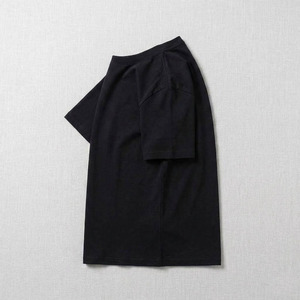 เสื้อยืดโอเวอร์ไซส์สีดำผ้าคอตตอน 100% พิมพ์โลโก้ตามสั่ง สไตล์สตรีทแวร์ ทรงหลวมไหล่ตก - Product Image 5