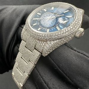 Reloj de Diamantes de Lujo Splendid Gems Jewelry, 28 mm, Correa de Plata/Moissanita, Cristal de Zafiro, Movimiento Analógico de Cuarzo ETA, Día/Fecha - Product Image 3