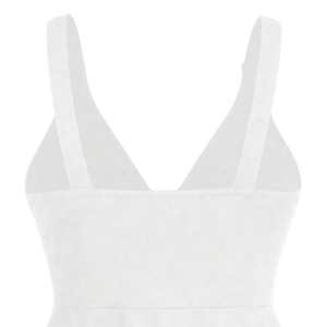 Haut sans manches blanc pour femme avec détail cœur, buste froncé, ourlet en dentelle, décontracté, mode estivale, chic et élégant pour les fêtes - Product Image 4