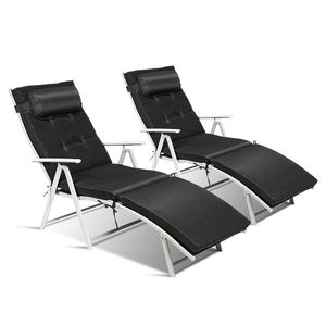 Silla de Playa Plegable Ligera y Ajustable con Almohada para Uso en Exteriores - Product Image 4