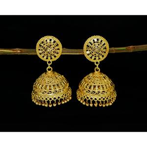 Tradition indienne tendance Unique goutte Jumkhi boucles d'oreilles mode Jhumka boucle d'oreille plaqué or boucle d'oreille indien Jhumka bijoux accessoire - Product Image 6