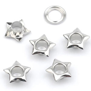 Ojetes metálicos de cobre y latón de 5 mm con arandela en forma de estrella, diseño OEM 2026, personalizados para prendas de vestir - Product Image 2