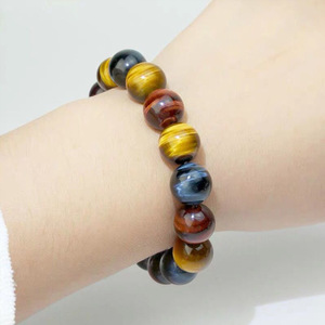 Pulsera de cuentas de piedra natural, bola redonda clásica, joyería de regalo unisex - Product Image 2