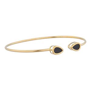 Brazalete de Plata de Ley 925 Chapado en Oro de 18k con Ónix Negro Natural en Forma de Pera, Joyería de Alta Calidad para Venta al Por Mayor - Product Image 5