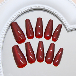 Ongles à presser de luxe œil de chat rouge pour la Saint-Valentin, en ABS, à utiliser sur les doigts avec colle, option logo personnalisé, vente en gros - Product Image 3