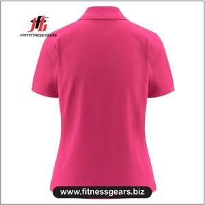Polo en tricot à manches courtes pour femme, couleur unie, style décontracté, longueur normale, respirant, 100% coton - Product Image 3