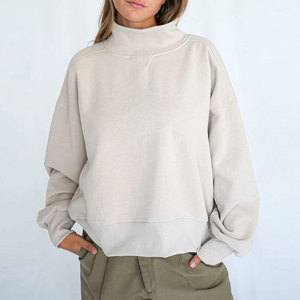 Sudadera de cuello alto para mujer, tacto suave, estilo sencillo, cómoda para uso diario, sudadera de cuello alto para mujer - Product Image 1