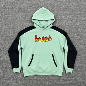 Sudadera con Capucha para Hombre, Color Verde Menta, Forro de Poliéster/Algodón, Antiarrugas, Estilo Casual, Talla Grande, para Invierno - Product Image 1