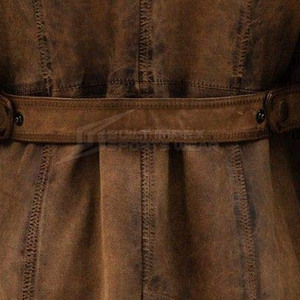 Wholesale Price <b>Leather</b> Long <b>Coat</b> <b>Men</b> Full Length Front Closure Long Sleeve Side Pockets Casual <b>Trench</b> Breathable Quick Dry - Product Image 6
